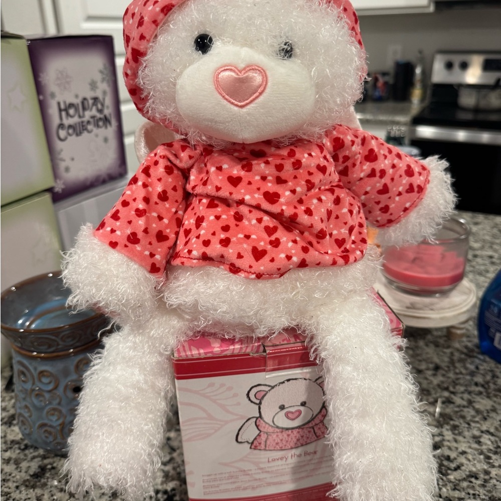 Scentsy Lovey the Bear with Red Heart Outfit